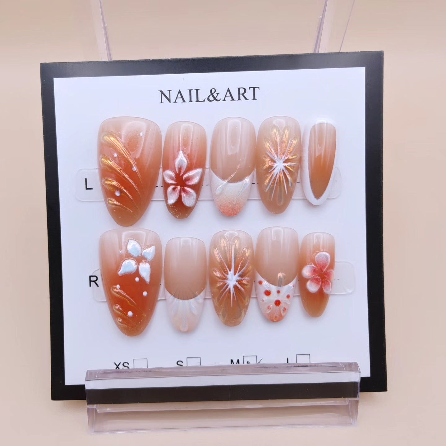 A- 3D floral Nails