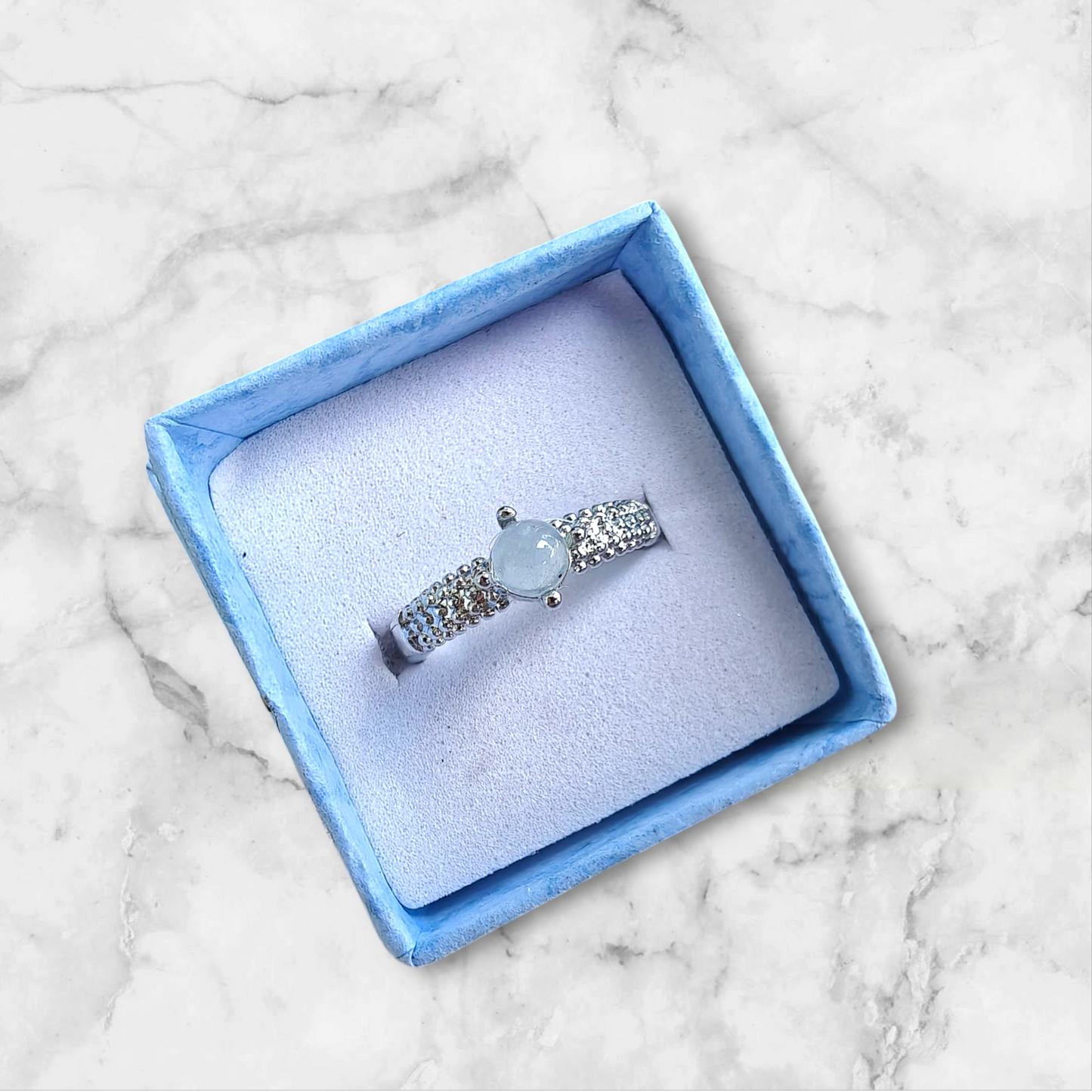White Opal Ring S925