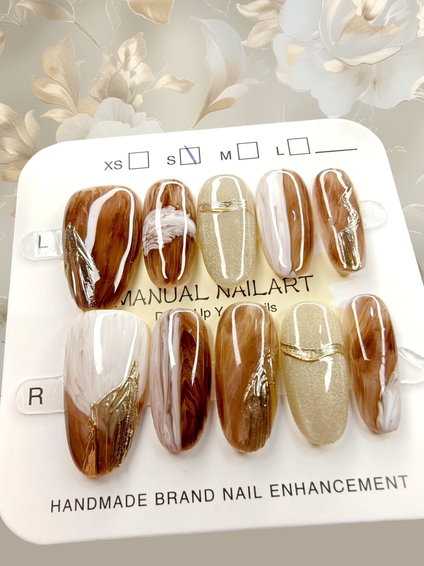 Almond Brown Nails