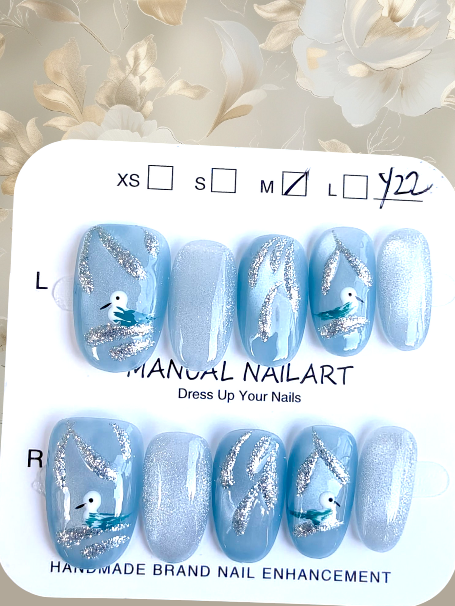 Almond Blue Bird Nails