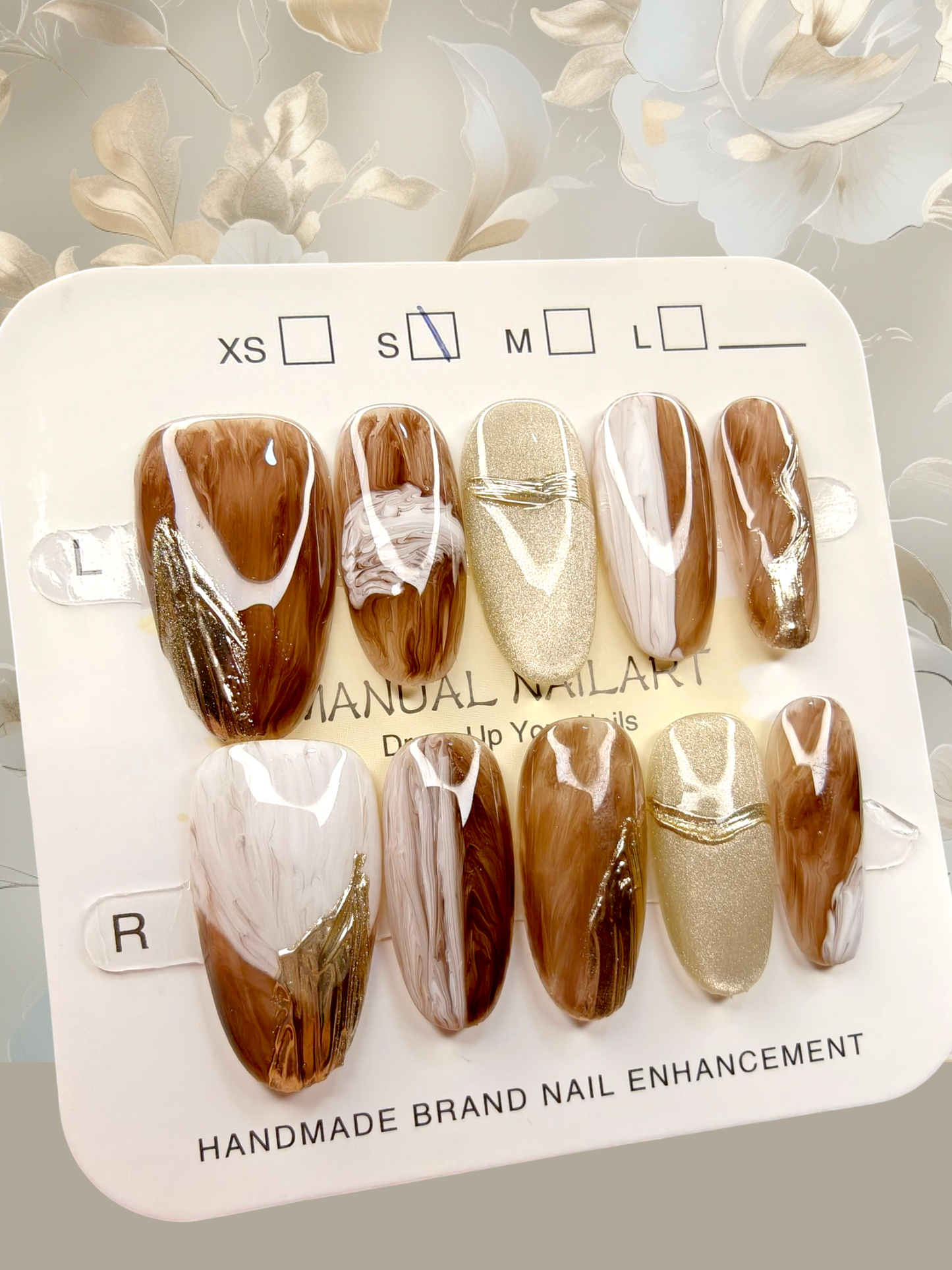 Almond Brown Nails