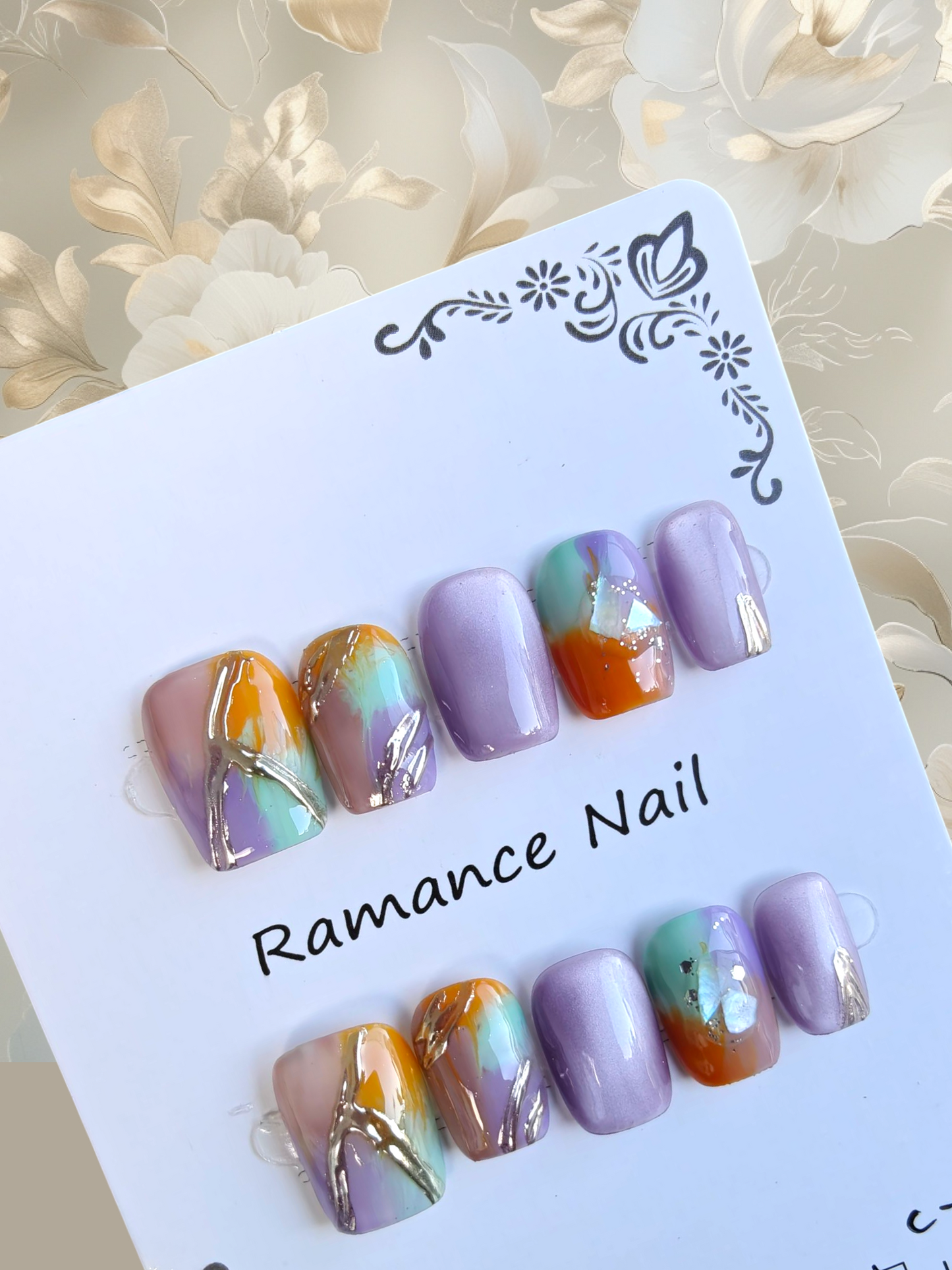 🚨🎉NEW🎉🚨Square Multicolor Nails