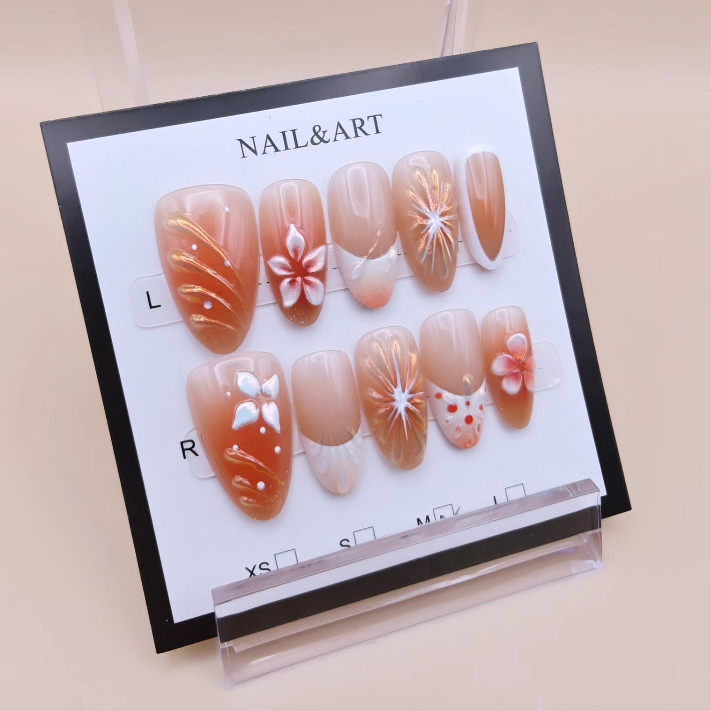 A- 3D floral Nails