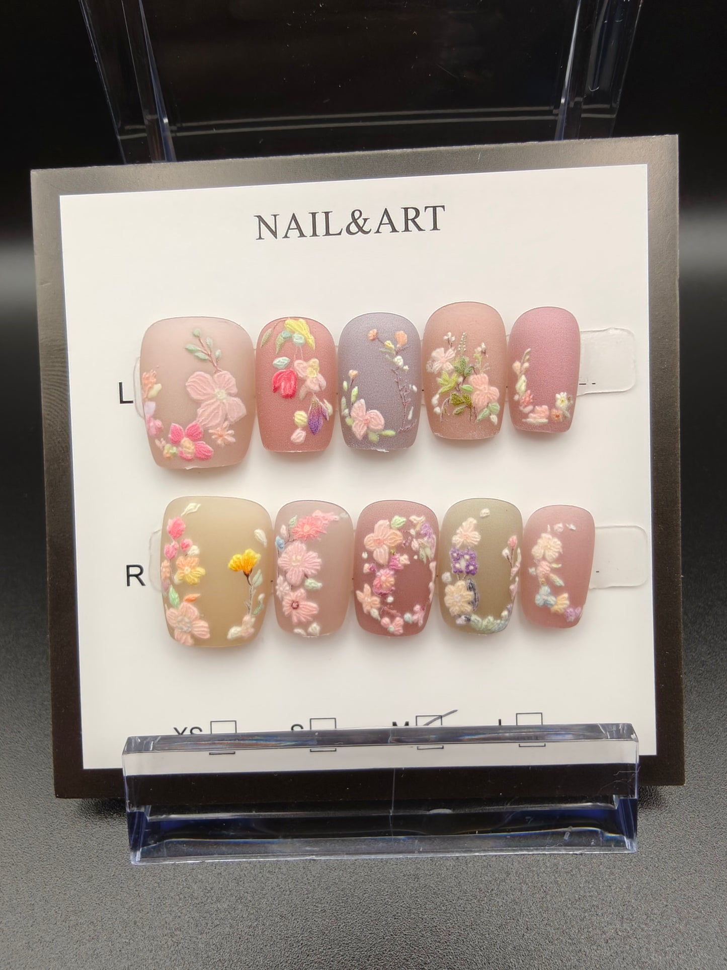 A- Short Floral Nails
