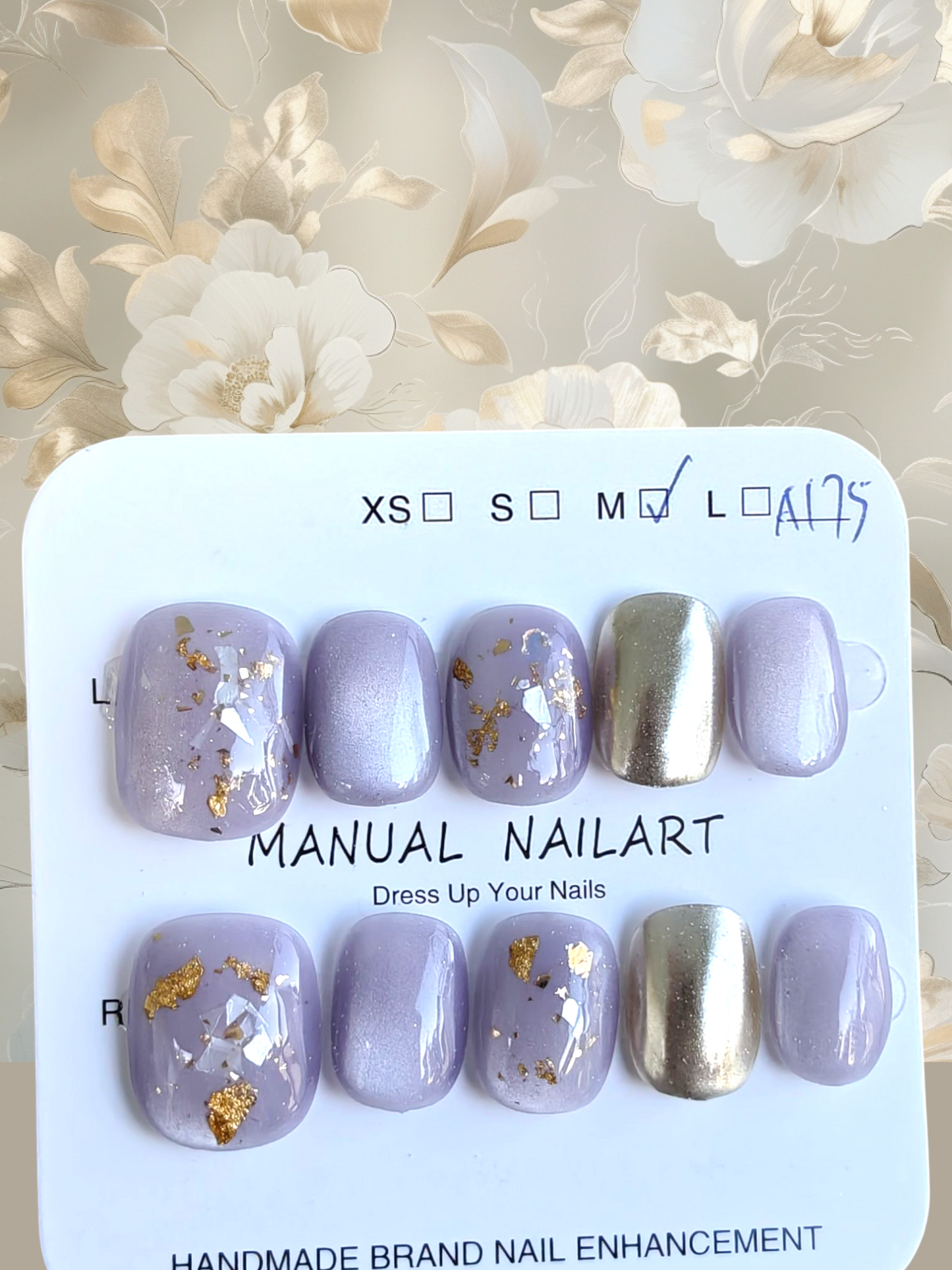 🚨🎉NEW🎉🚨Short Purple/Gold Nails