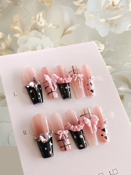 Coffin Pink Nails
