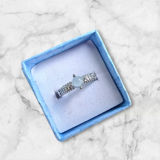 White Opal Ring S925