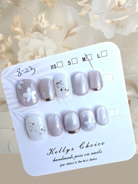 Short Floral Nails