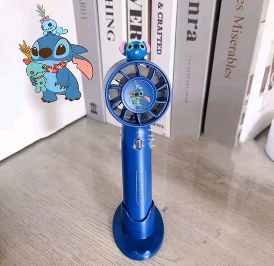 Blue Stitch Hand Fan