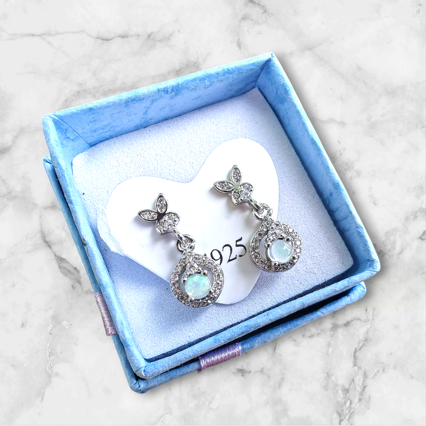White Opal Earings S925
